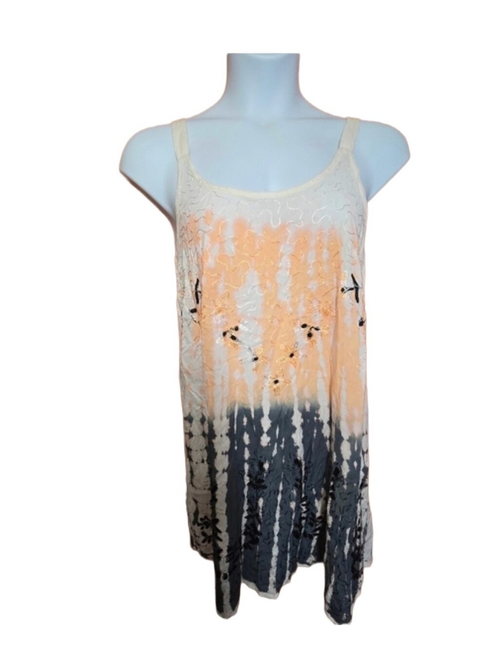 Daisy Island Tie Dye Embroidered Sleeveless Dress Sz S NWT